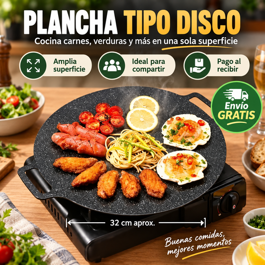 Plancha Coreana Tipo Disco™ – Cocina Todo en una Sola Superficie