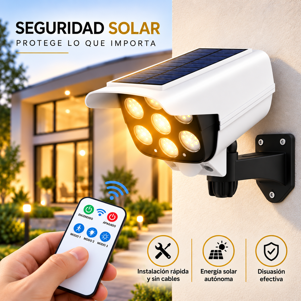 SolarGuard™ – Foco Solar de Seguridad con Sensor de Movimiento