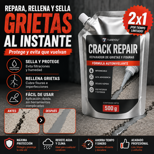 GrietaZero™ – Reparador y Sellador de Grietas | Promo 2x1