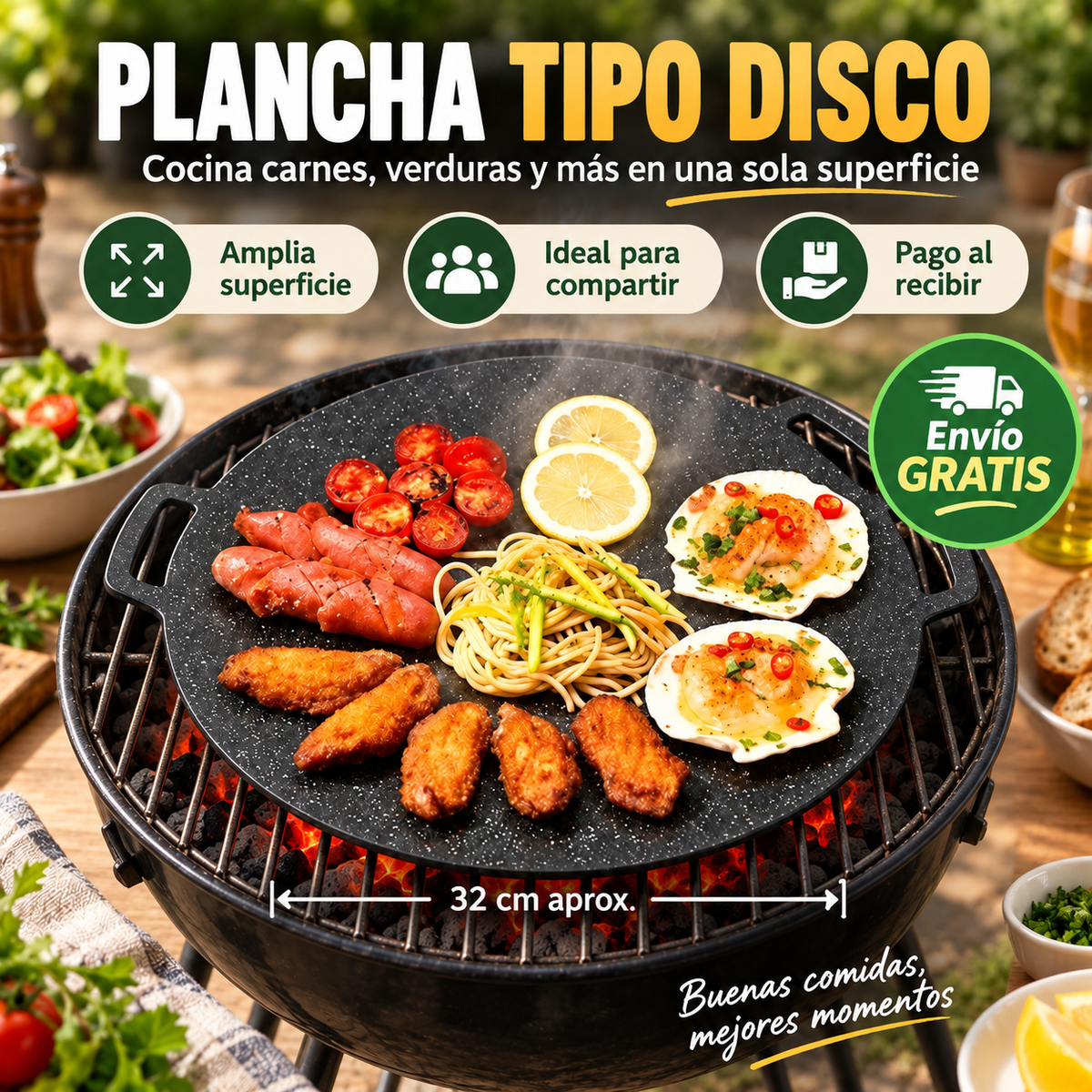 Plancha Coreana Tipo Disco™ – Cocina Todo en una Sola Superficie
