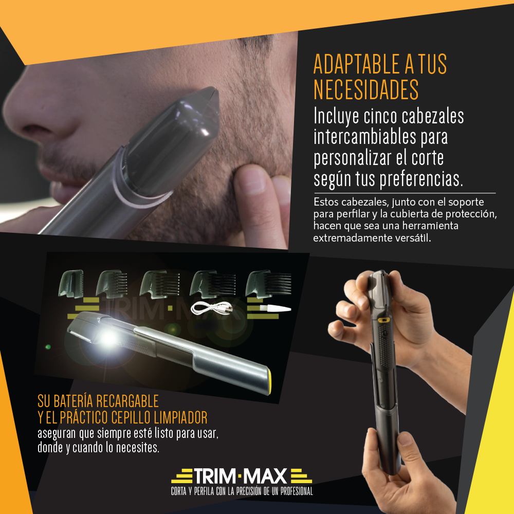 Trim-Max™ | Recortadora Inalámbrica 5 en 1 con Mango Extensible